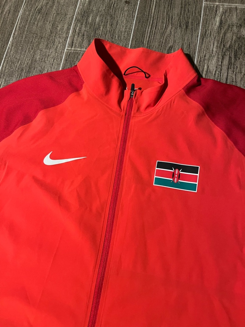 Nike Kenya National Team Jacket Mens Large Red Olympics Running Track Field - Picture 2 of 8
